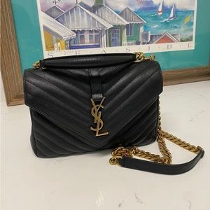 YSL Classic Monogram College Quilted Shoulder Bag